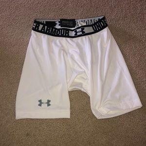 White and black Under Armour spandex